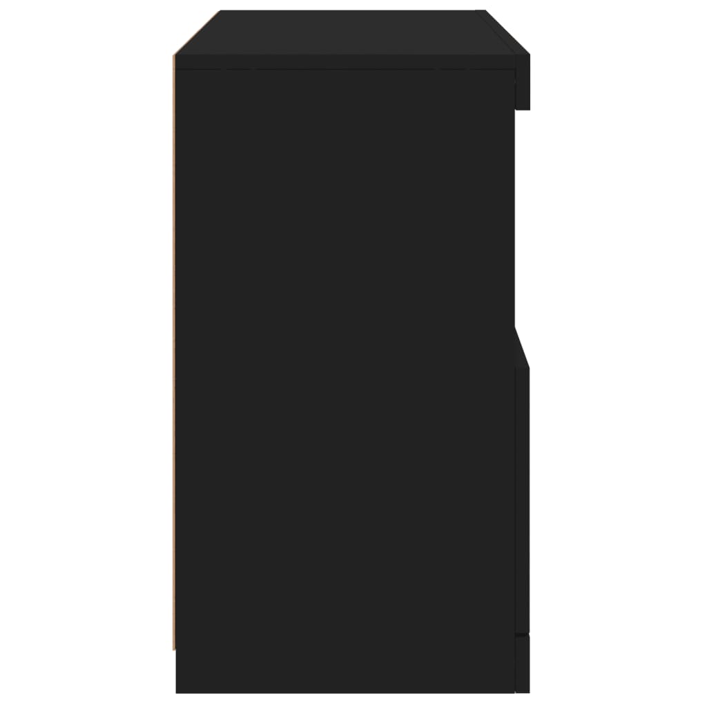 Skänk Svart LED-belysning 60x37x67 cm
