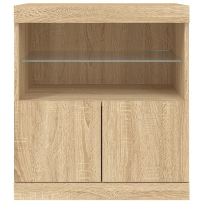 Skänk Sonoma Ek LED-belysning 60x37x67 cm