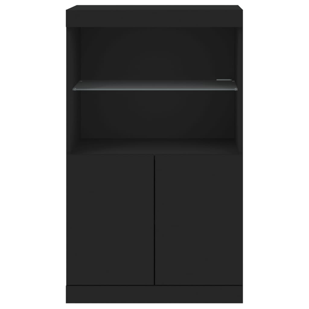 Skänk Svart LED-belysning 60,5x37x100 cm