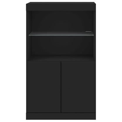 Skänk Svart LED-belysning 60,5x37x100 cm