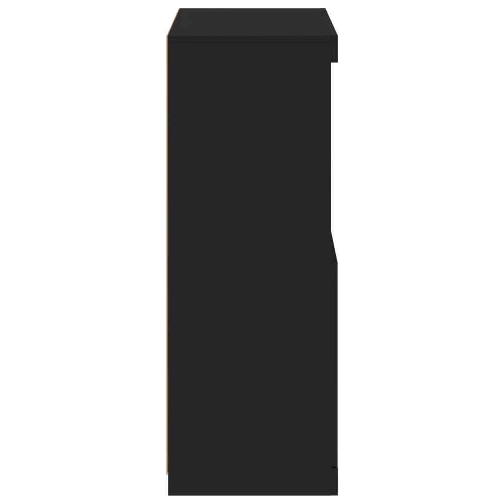 Skänk Svart LED-belysning 60,5x37x100 cm