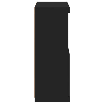 Skänk Svart LED-belysning 60,5x37x100 cm