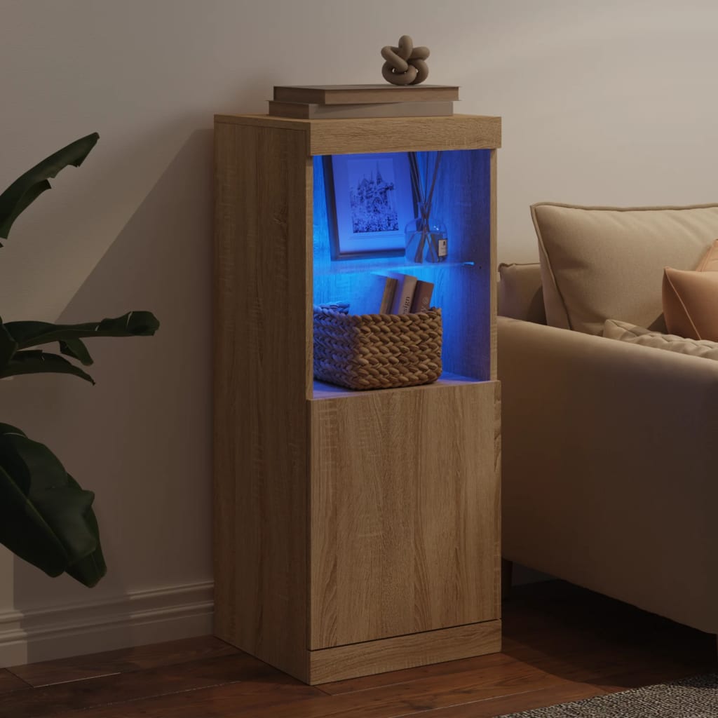 Skänk Sonoma Ek LED-belysning 41x37x100 cm