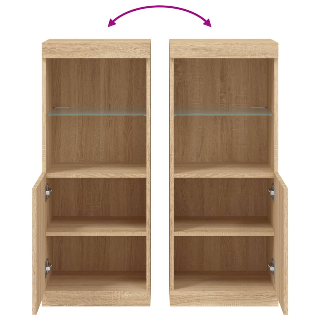 Skänk Sonoma Ek LED-belysning 41x37x100 cm