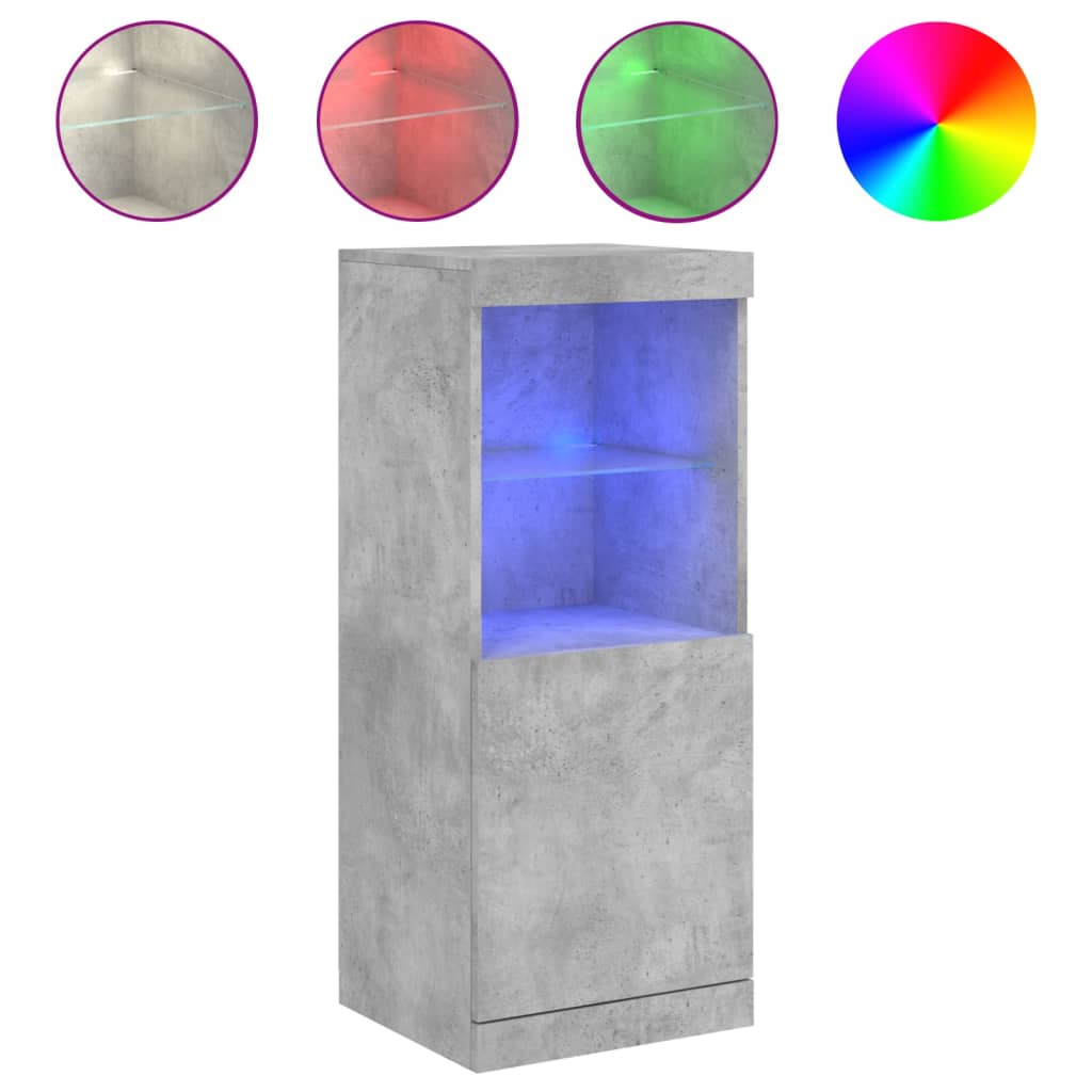 Skänk Betonggrå LED-belysning 41x37x100 cm