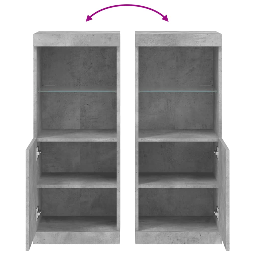 Skänk Betonggrå LED-belysning 41x37x100 cm