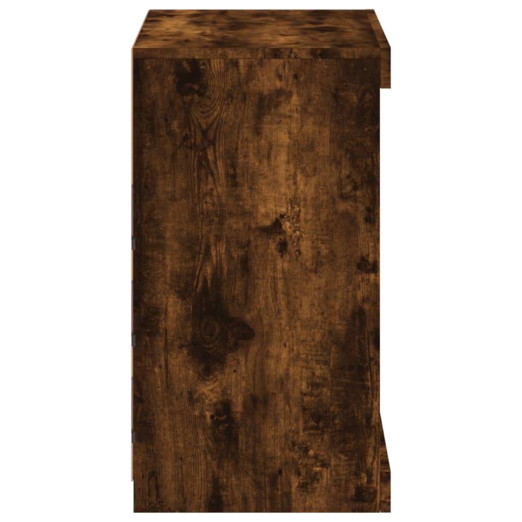 Skänk Rökfärgad Ek LED-belysning 60,5x37x67 cm