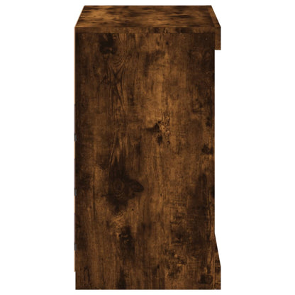 Skänk Rökfärgad Ek LED-belysning 60,5x37x67 cm