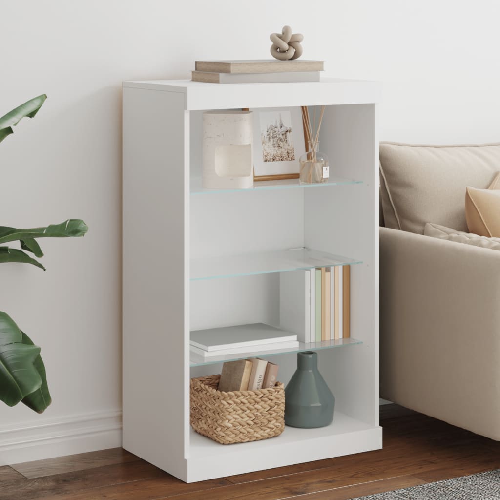 Skänk Vit LED-belysning 60,5x37x100 cm