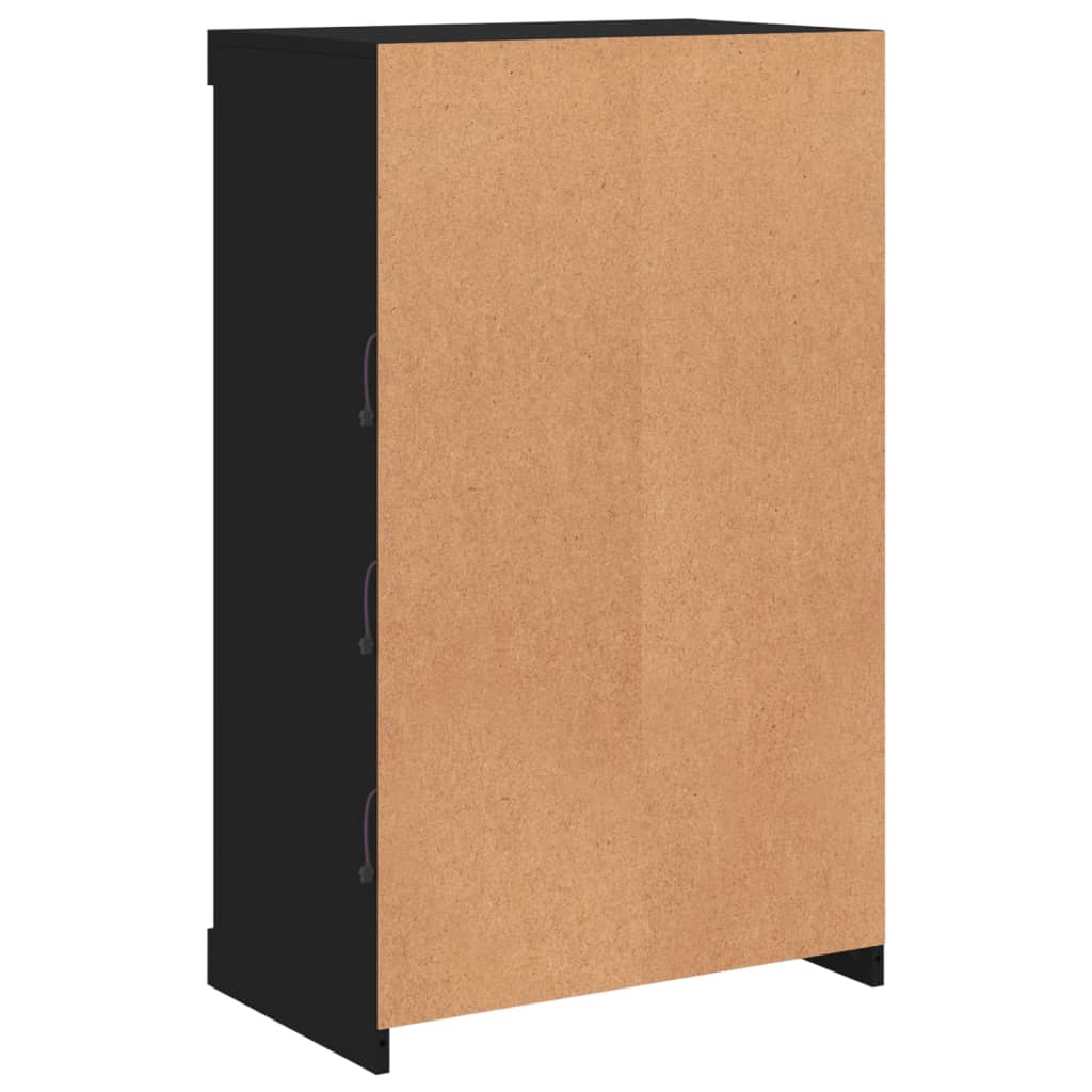 Skänk Svart LED-belysning 60,5x37x100 cm