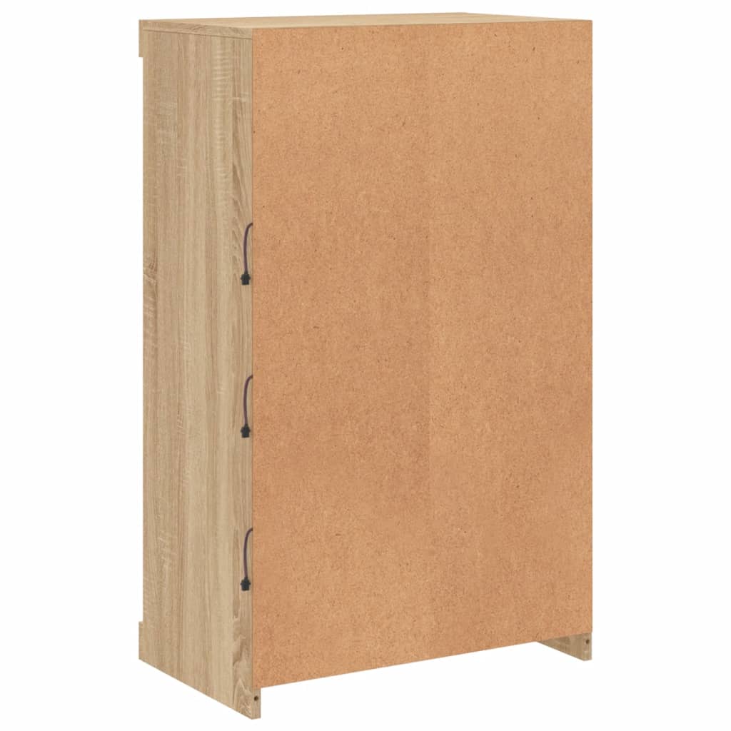 Skänk Sonoma Ek LED-belysning 60,5x37x100 cm