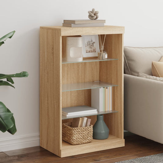 Skänk Sonoma Ek LED-belysning 60,5x37x100 cm