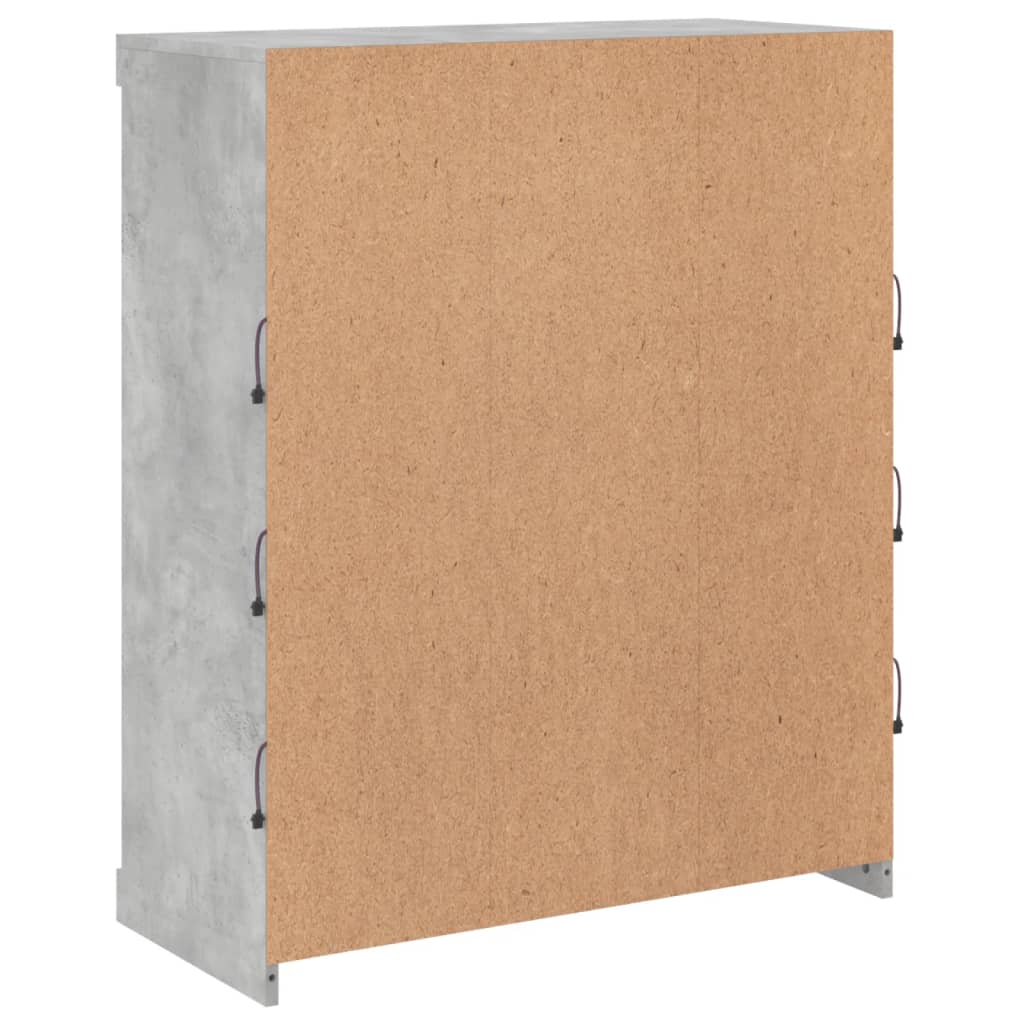 Skänk Betonggrå LED-belysning 81x37x100 cm