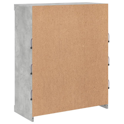 Skänk Betonggrå LED-belysning 81x37x100 cm