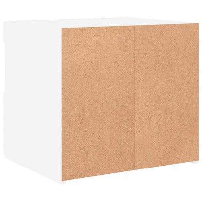 Sängbord med LED 2 st vit 50x40x45 cm