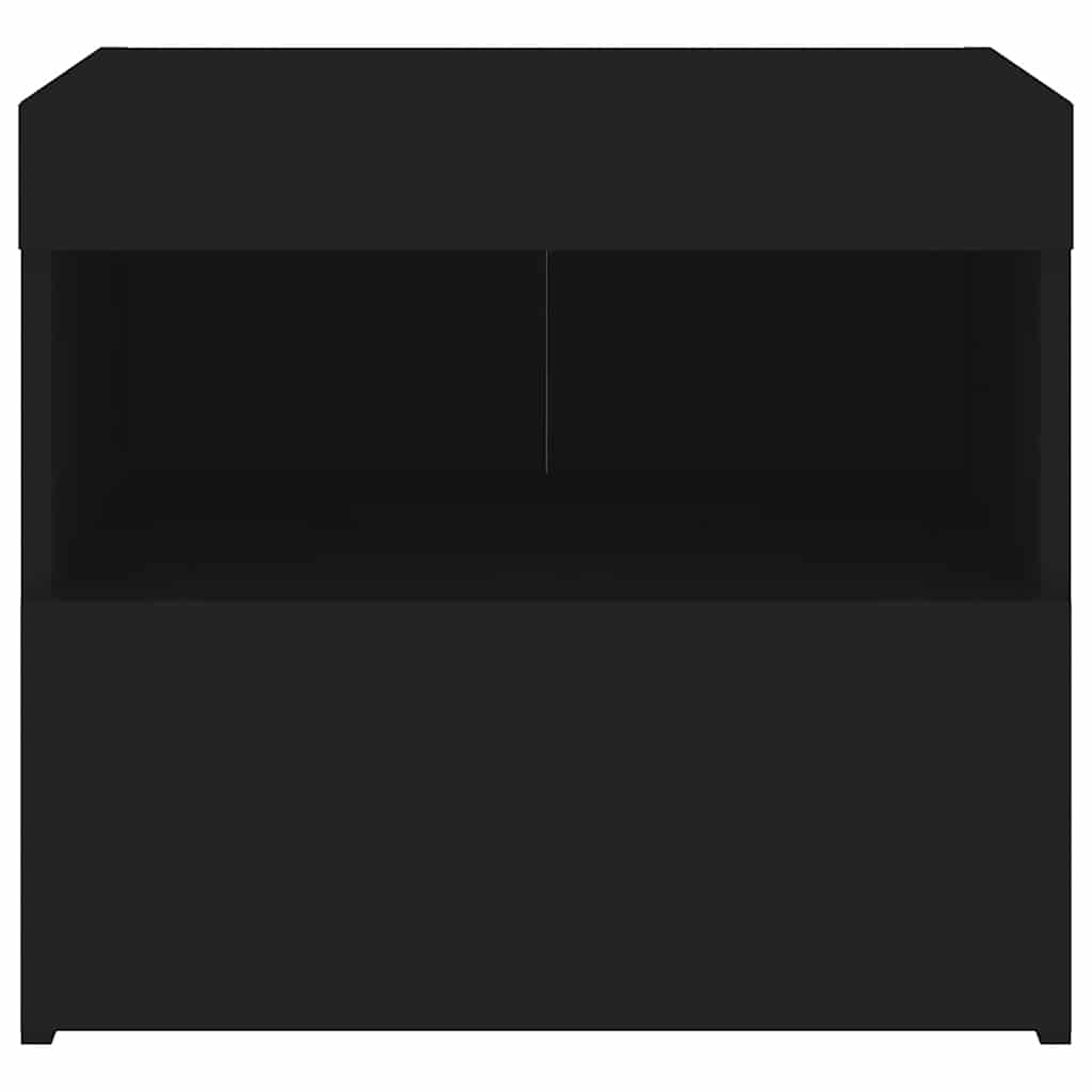 Sängbord med LED-lampor 2 st svart 50x40x45 cm