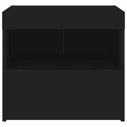 Sängbord med LED-lampor 2 st svart 50x40x45 cm