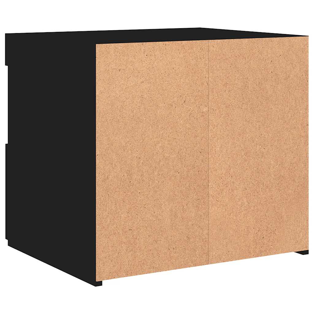 Sängbord med LED-lampor 2 st svart 50x40x45 cm