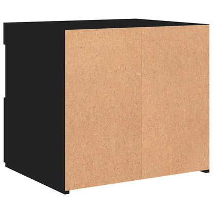 Sängbord med LED-lampor 2 st svart 50x40x45 cm