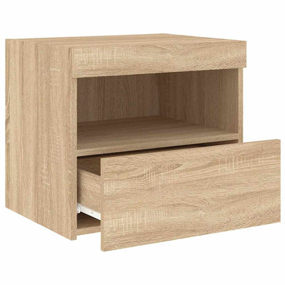 Sängbord med LED-lampor 2 st sonoma-ek 50x40x45 cm