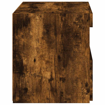Sängbord med LED-lampor 2 st rökfärgad ek 50x40x45 cm