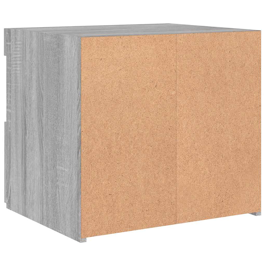 Sängbord med LED-belysning 2 st grå sonoma 50x40x45 cm