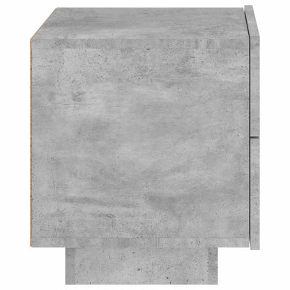 Sängbord Nattduksbord Betonggrå med LED-lampor 70x36x40,5 cm