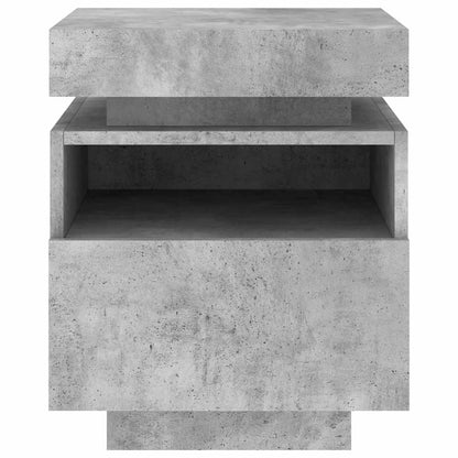 Sängbord med LED-belysning 2 st betonggrå 40x39x48,5 cm