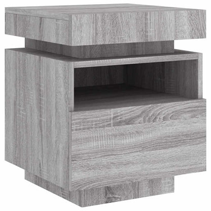 Sängbord Nattduksbord Sonoma Grå med LED-belysning 40x39x48,5 cm