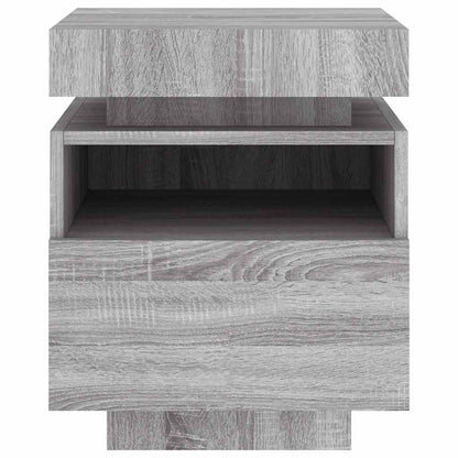 Sängbord Nattduksbord Sonoma Grå med LED-belysning 40x39x48,5 cm