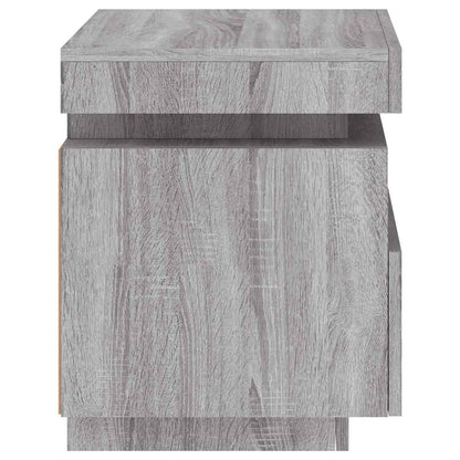 Sängbord Nattduksbord Sonoma Grå med LED-belysning 40x39x48,5 cm