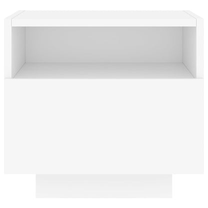 Sängbord med LED-lampor 2 st vit 40x39x37 cm