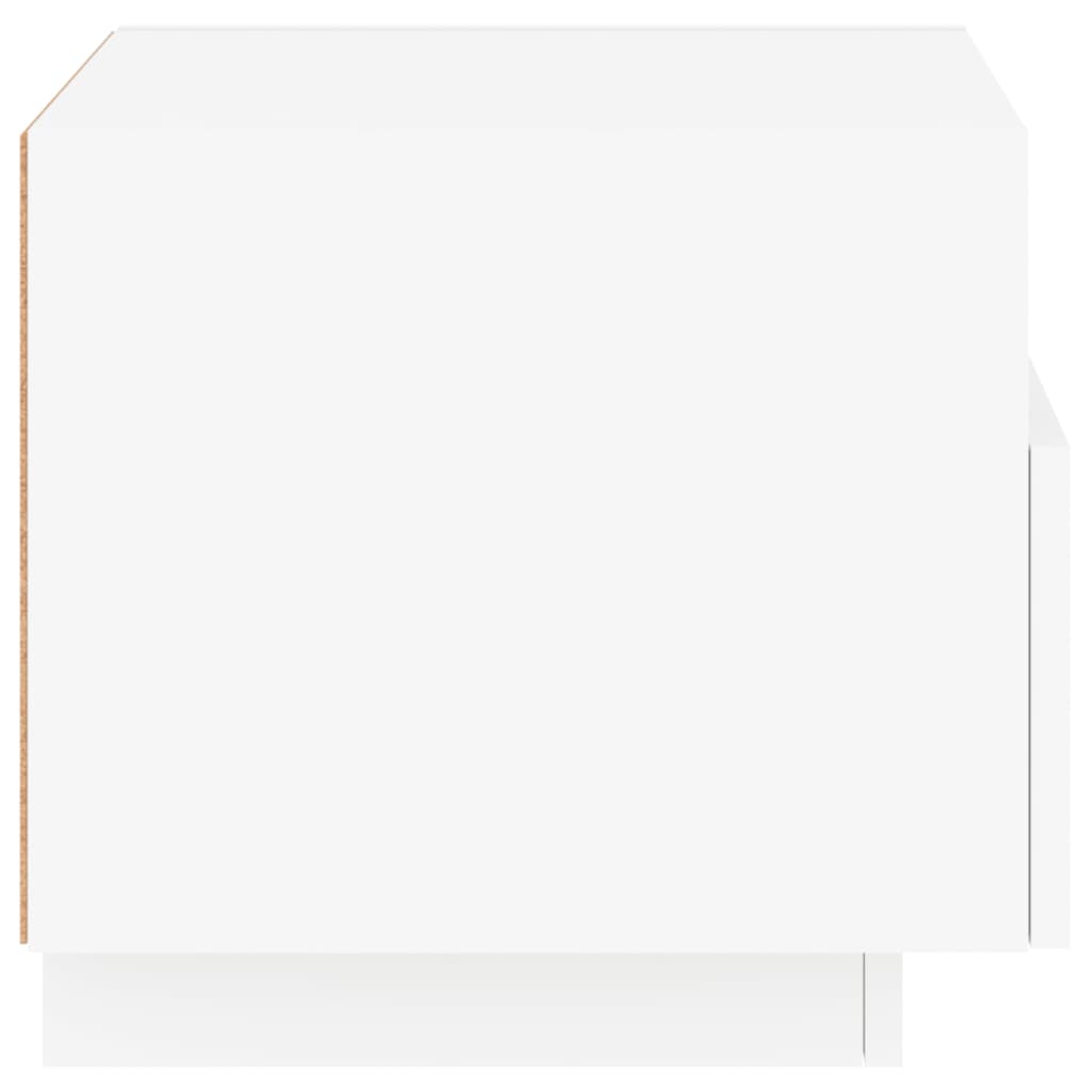 Sängbord med LED-lampor 2 st vit 40x39x37 cm