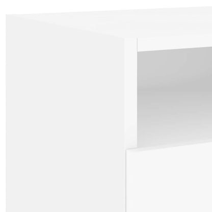 Sängbord med LED-lampor 2 st vit 40x39x37 cm