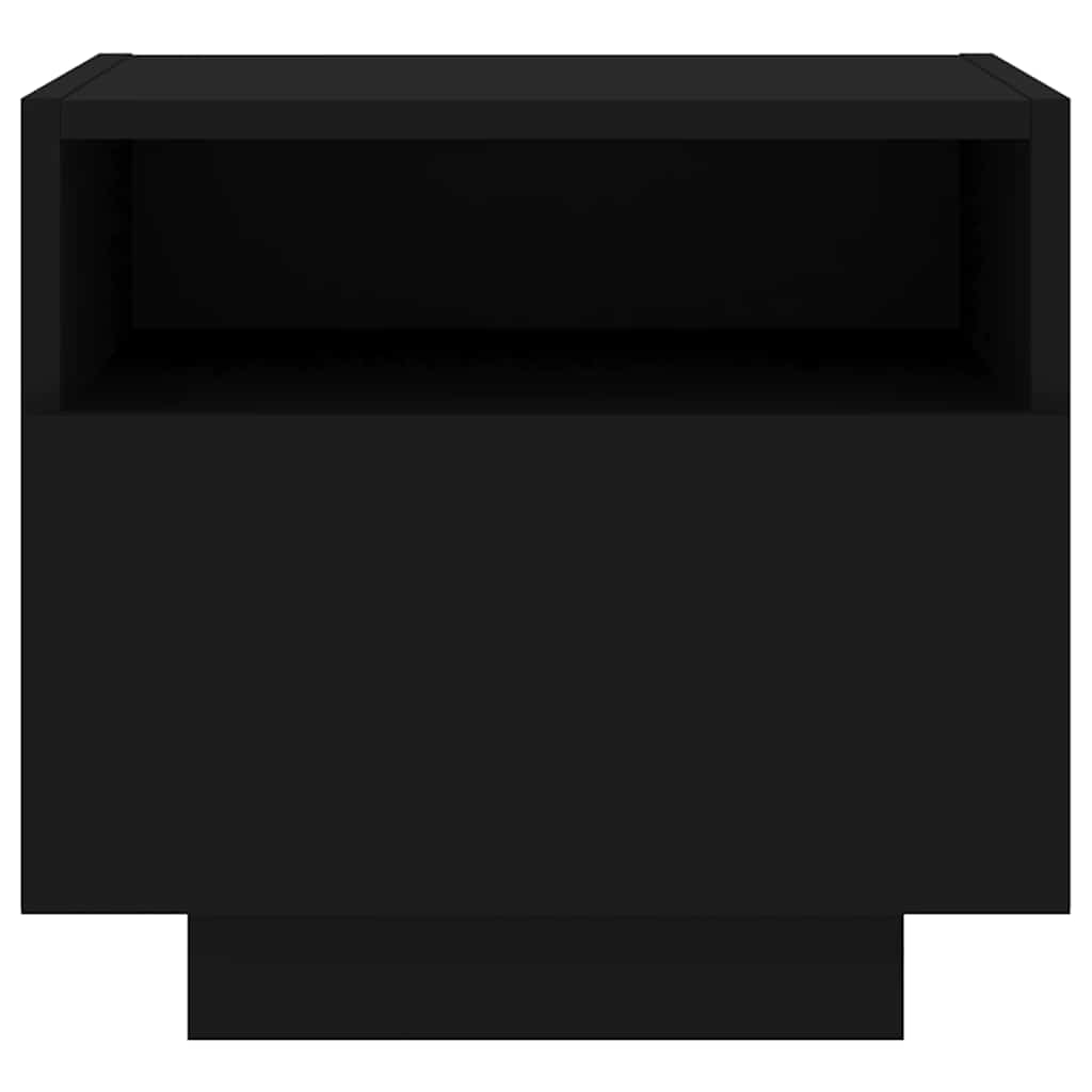 Sängbord med LED-lampor 2 st svart 40x39x37 cm