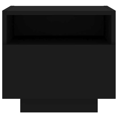 Sängbord med LED-lampor 2 st svart 40x39x37 cm