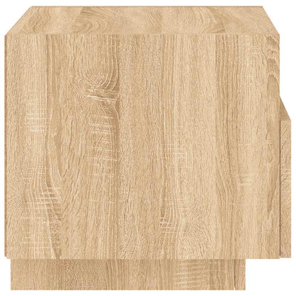 Sängbord med LED-lampor 2 st sonoma-ek 40x39x37 cm