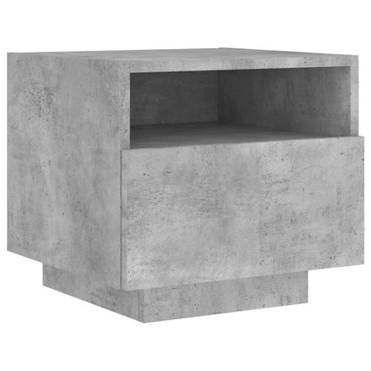 Sängbord med LED-lampor 2 st betonggrå 40x39x37 cm