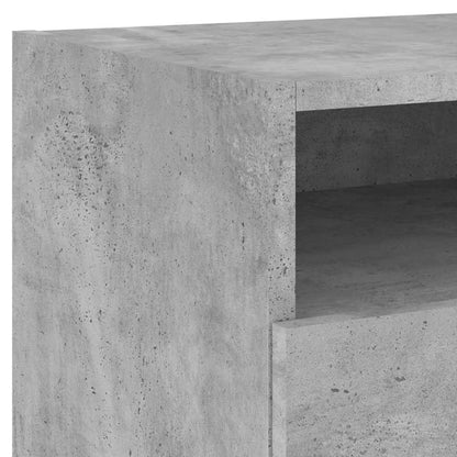 Sängbord med LED-lampor 2 st betonggrå 40x39x37 cm