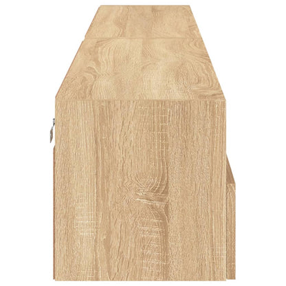 Väggmonterad tv-bänk 2 st sonoma-ek 100x30x30cm konstruerat trä