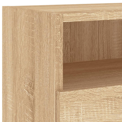 Väggmonterad tv-bänk 2 st sonoma-ek 100x30x30cm konstruerat trä