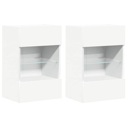 Nástenné skrinky s LED osvetlením pre TV 2 st vit 40x30x60,5 cm