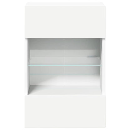 Nástenné skrinky s LED osvetlením pre TV 2 st vit 40x30x60,5 cm