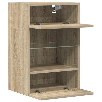 Nástenné skrinky s LED osvetlením pre TV 2 st sonoma-ek 40x30x60,5 cm