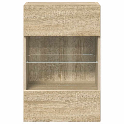 Nástenné skrinky s LED osvetlením pre TV 2 st sonoma-ek 40x30x60,5 cm