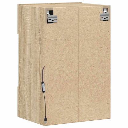 Nástenné skrinky s LED osvetlením pre TV 2 st sonoma-ek 40x30x60,5 cm