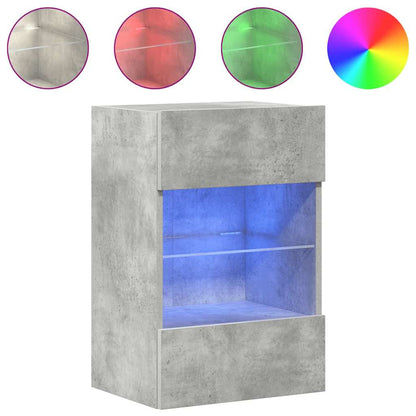 Nástenné skrinky s LED osvetlením pre TV 2 st betonggrå 40x30x60,5 cm