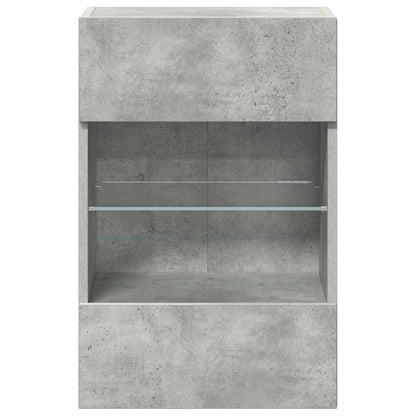 Nástenné skrinky s LED osvetlením pre TV 2 st betonggrå 40x30x60,5 cm