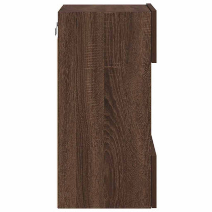 Nástenné skrinky s LED osvetlením pre TV 2 st brun ek 40x30x60,5 cm