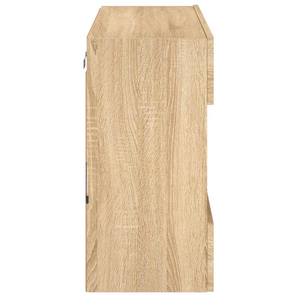 TV-Möbel Sonoma Ek Väggmonterad TV-Bänk LED 78,5x30x60,5 cm